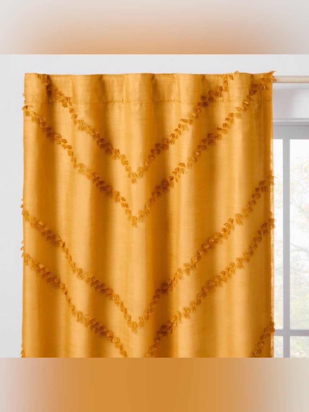 42”W X 84”L Pillowfort Chevron Clip Dotted Kids Blackout Curtain Yellow w/Panel